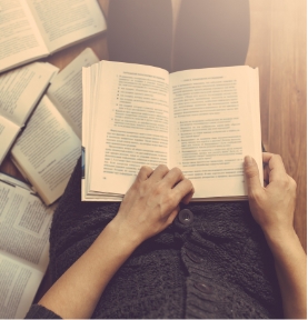 man reading a book