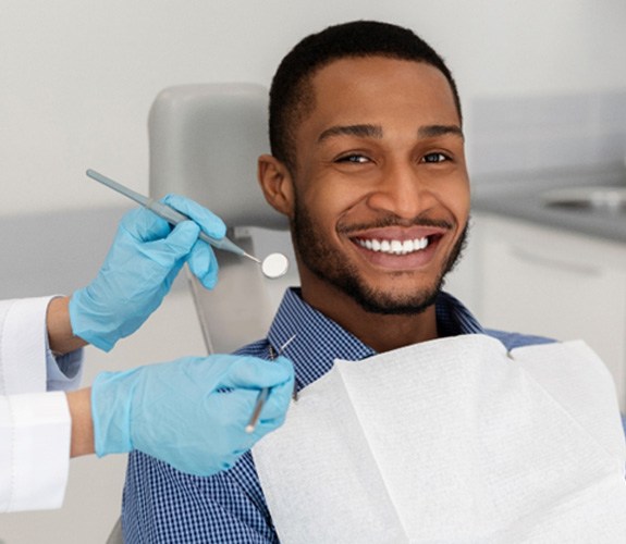 Man during dental checkup 
