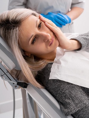 Woman with a toothache
