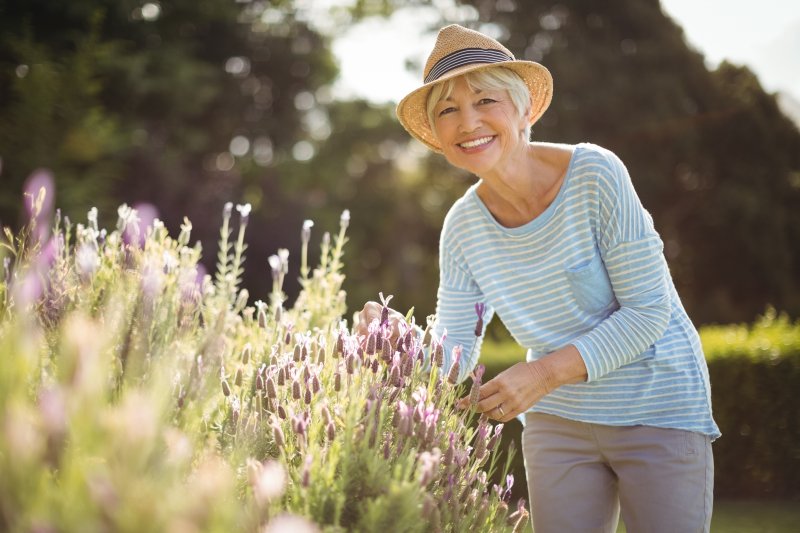 woman with dental implants