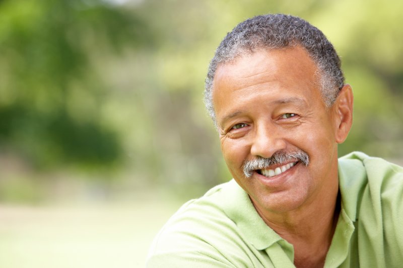 Man with dental implants