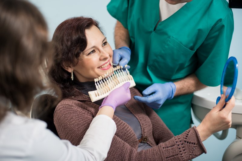 woman receiving cosmetic dentistry 