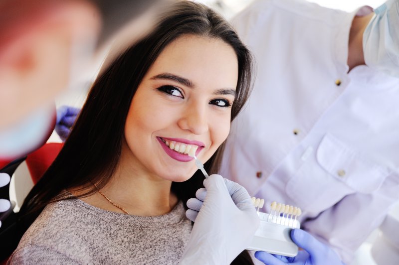 woman receiving veneers 