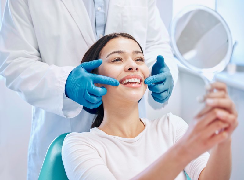 woman smiling after teeth whitening